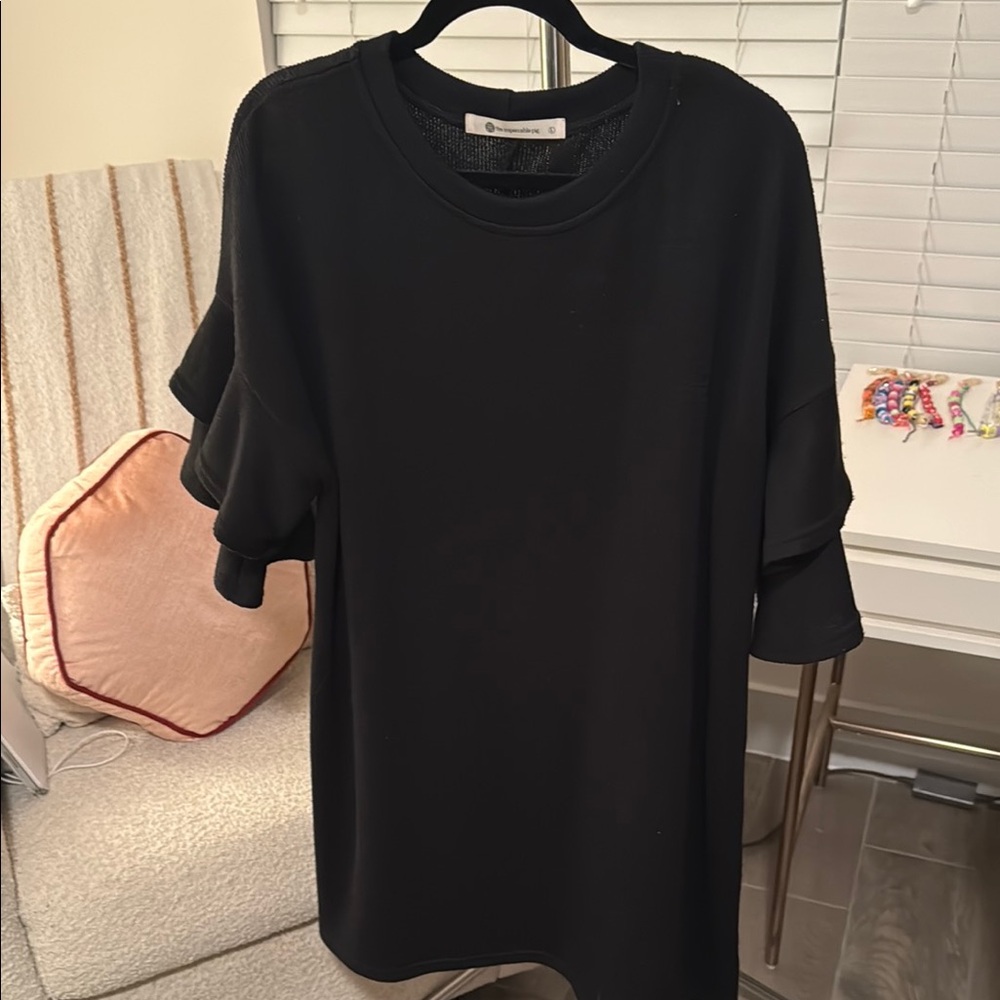 The Impeccable Pig Black Short sweater dress